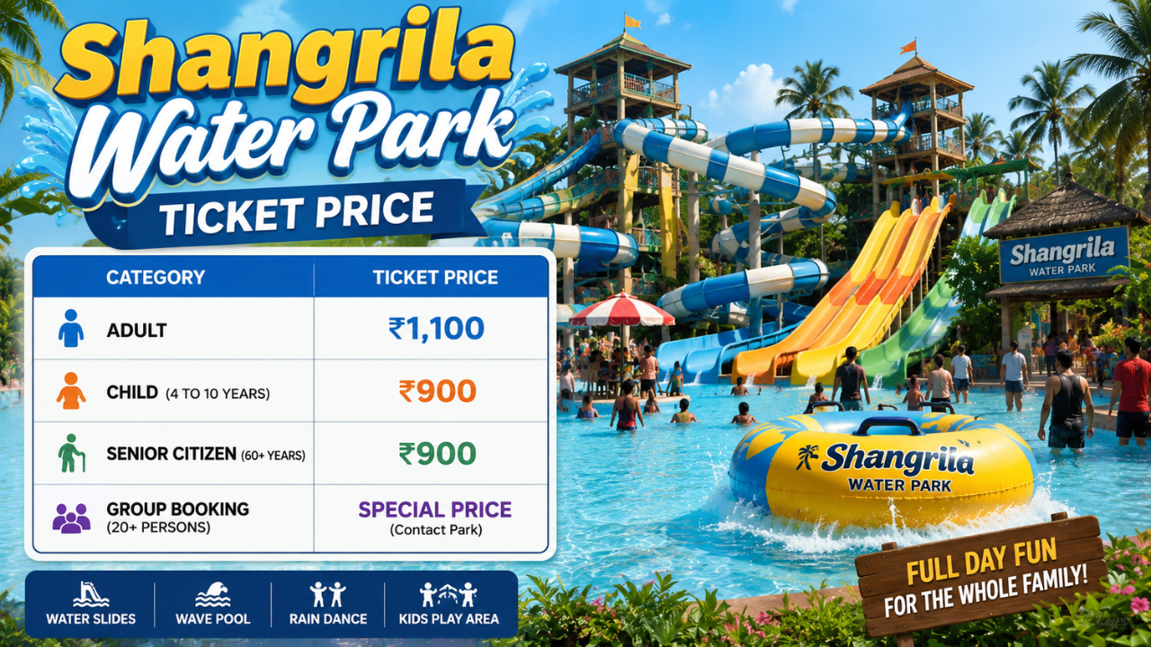 Shangrila Water Park Ticket Price 2026: Fee Rides & Full Guide