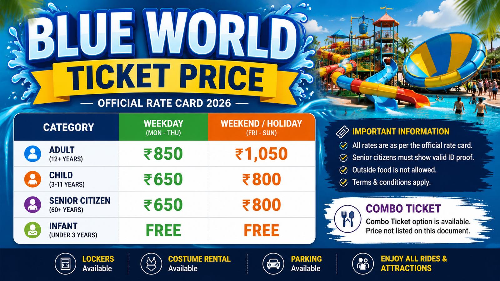 Blue World Ticket Price 2026: Official Rate Card Breakdown