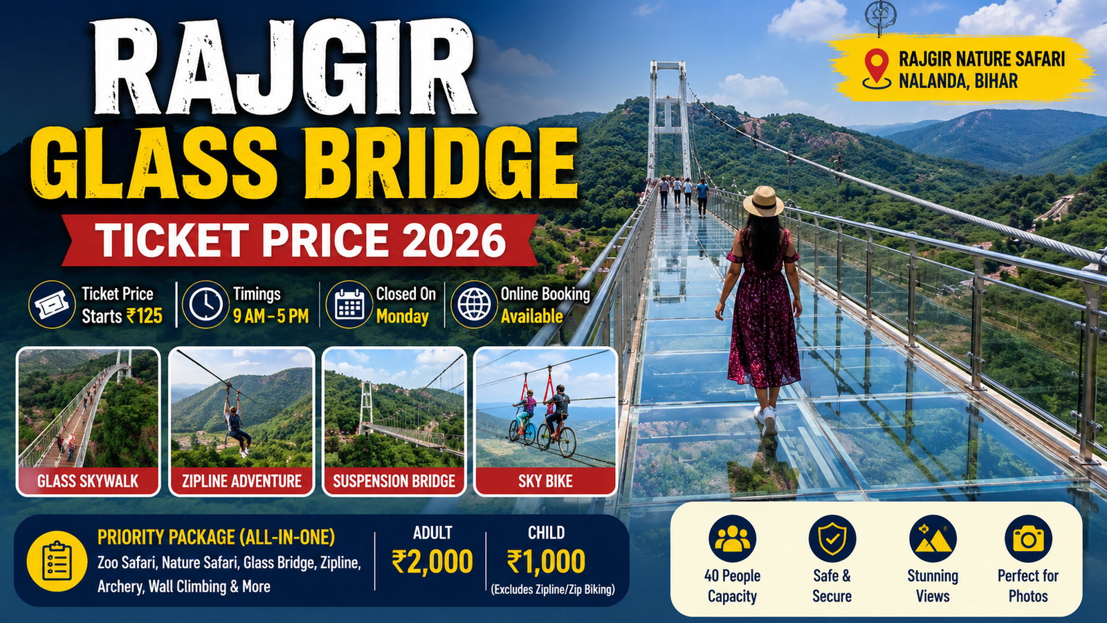 Rajgir Glass Bridge Ticket Price 2026: Timings, Booking, Entry Fee & Visitor Guide