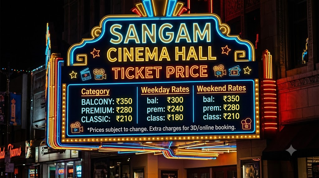 Sangam Cinema Hall Ticket Price 2026: Gold, Platinum, Today & Online Booking Guide