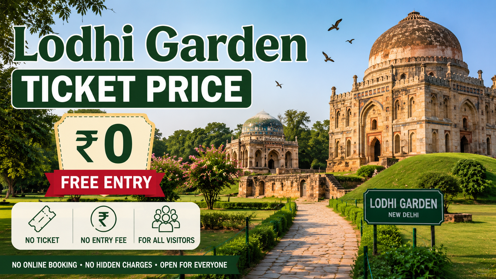Lodhi Garden Ticket Price 2026: Free Entry, Timings & Metro Guide