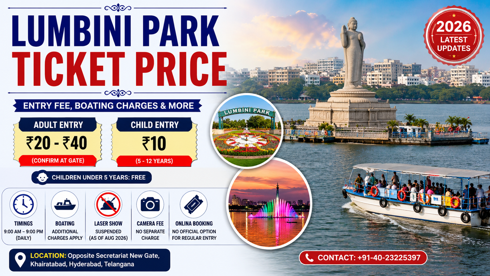 Lumbini Park Ticket Price