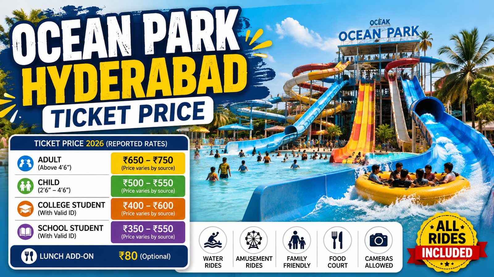 Ocean Park Hyderabad Ticket Price 2026: Entry Fee, Timings, Rides & Visitor Guide